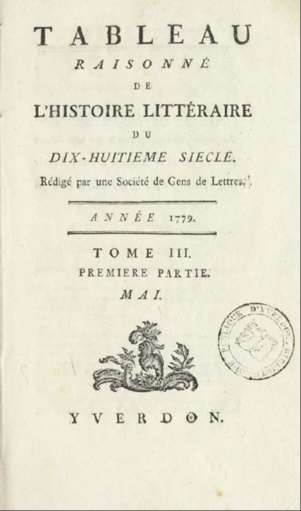 Tableau raisonné de l'histoire littéraire du dix-huitième siècle