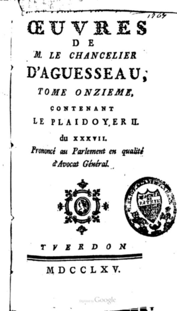 Oeuvres de M. le chancelier d'Aguesseau. Tome 11